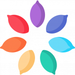 Chakra-Farben als Farbkreis angeordnet