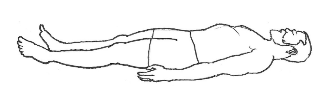 Entspannende Yoga-Pose im Liegen
